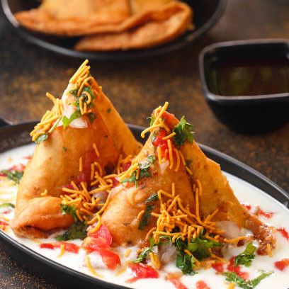 Samosas on a plate